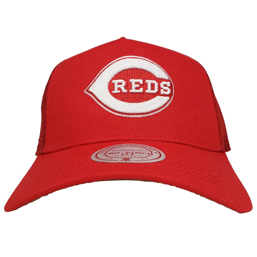 Cincinnati Reds Mitchell & Ness MLB Trucker Hat Cap 3D Logo Side Logo Red NWT
